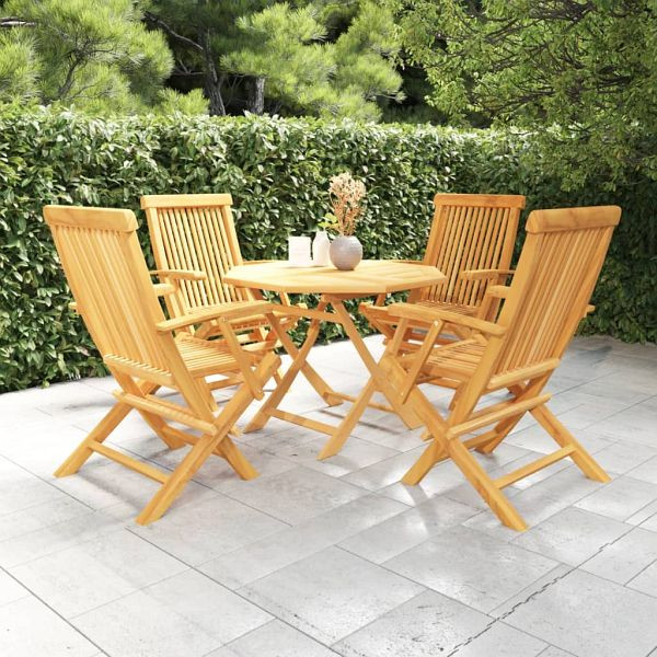 vidaXL 5-tlg. Garten-Essgruppe Massivholz Teak, 3059582