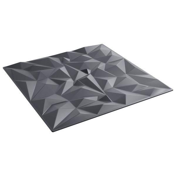 vidaXL Wandpaneele 24-teilig Amethyst Grau 50 x 50 cm XPS Schaum, 42046057