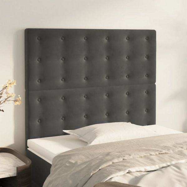 vidaXL Kopfteile 2 Stk. Dunkelgrau 80x5x78/88 cm Samt, 3116797