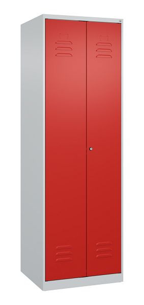 C+P Mehrzweckschrank Classic PLUS, Putzmittel-Spind, 2 Abteile, 1850x600x500mm, 7035/3020, Zylinderschloss, 080100-00 S10015