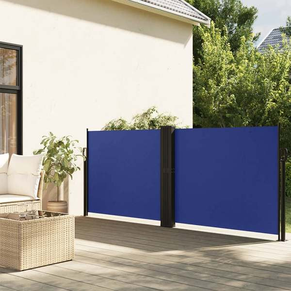 vidaXL Seitenmarkise Ausziehbar Blau 140x1000 cm, 4004716