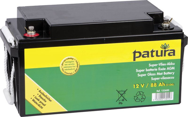 Patura Super-Vlies-Akku 12 V / 100 Ah C100 wartungsfreie Vliesbatterie, 133610