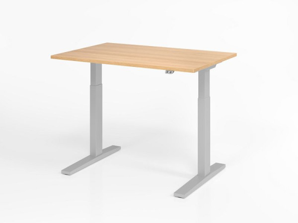 Hammerbacher Schreibtisch XMKA12, 120 x 80 cm, Platte: Eiche, 25 mm dick, ABS-Dickkante, Rechteckform, VXMKA12/E/S