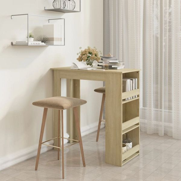 vidaXL Bartisch mit Regal Sonoma-Eiche 102x50x103,5 cm Holzwerkstoff, 809470