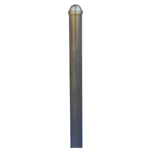 Stein HGS Stilpoller Ø 102 mm mit Zierkappe, Herausnehmbar/Dreikant, weiß beschichtet mit rot reflektierenden Leuchtstreifen, 1 Öse, 496fbsonder-rw-1