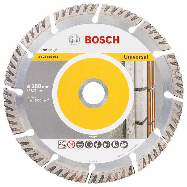 Bosch Diamanttrennscheibe Standard for Universal, 180 x 22,23 x 2,4 x 10 mm, 2608615063