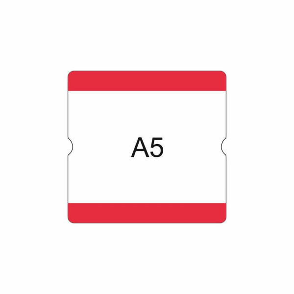 Eichner Bodenbeschriftungstasche A5 offen für innen, austauschbare Beschriftung, für Palettenstellplätzen, 216x231 mm, rot, VE: 10 Stück, 9225-20520-020