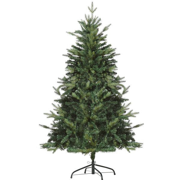 HOMCOM Künstlicher Weihnachtsbaum 150 cm künstlich Tannenbaum mit 946 Spitzen Christbaum Weihnachtsdeko inkl. Metallständer für drinnen, 830-244V02