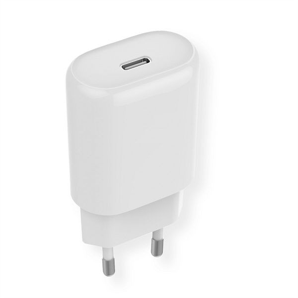 ROLINE USB Charger mit Euro-Stecker, 1 Port (USB C), QC4.0, 18W, 19.11.1023