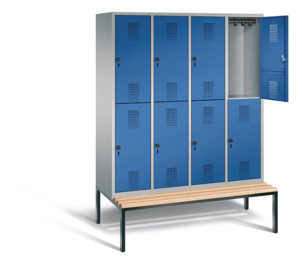 C+P Spind doppelstöckig Evolo, H2090xB1590xT810mm, Farbe: Weißaluminium / Enzianblau, 48350-42 S10253