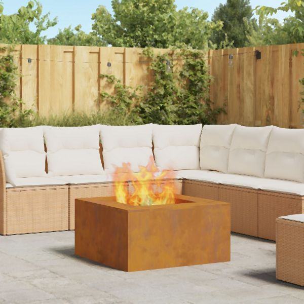 vidaXL Feuerstelle Quadrat 80x80x40 cm Wetterfester Stahl, 858921
