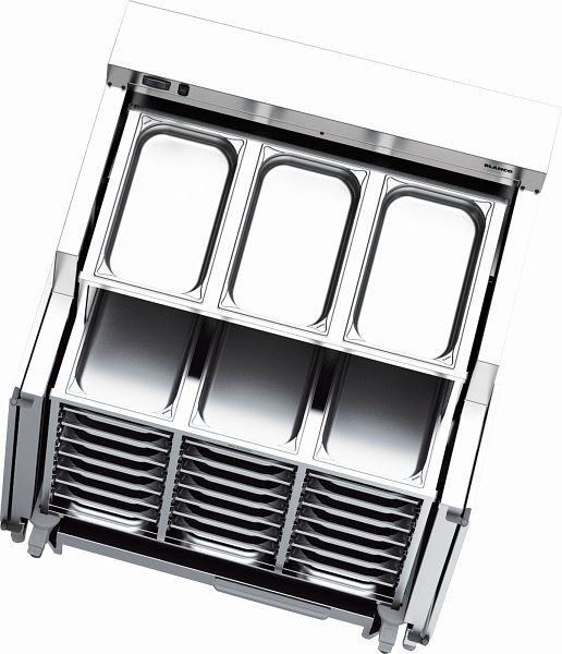 B.PRO RWR 3-A KS Regalwagen, Lenkrollen aus Kunststoff, 27 Paar Auflagenpaare, 573386