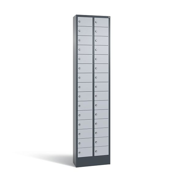 C+P Kleingefachschrank, 30 Fächer, H1950xB460xT200 mm, Anthrazit/Weißalu, 80700-201 S10161