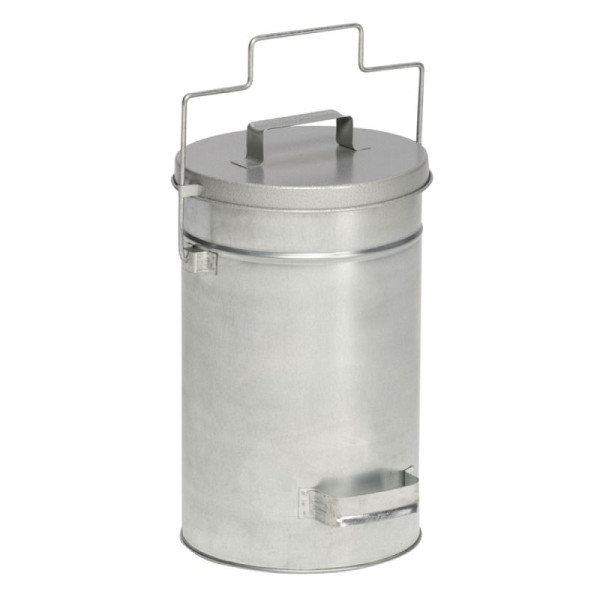 Stein HGS Abfallbehälter -Cubo Alano- mit Gleitdeckel und Tragegriff, lichtgrau beschichtet, 16001