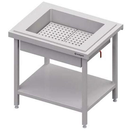 Stalgast Neutralausgabe mit Eiswanne 4x GN1/1, 1570x735x880 mm, Edelstahlabdeckung, CF15101