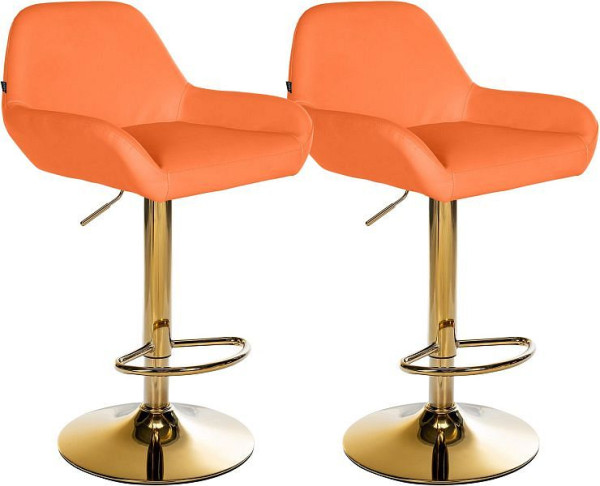 CLP Barhocker Braga Gold Kunstleder, orange, VE: 2 Stück, 325447