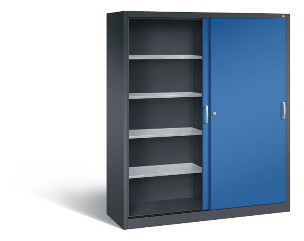 C+P Schiebetürenschrank Acurado, H1950xB1600xT500mm, Farbe: Schwarzgrau / Enzianblau, 2159-002 S10006
