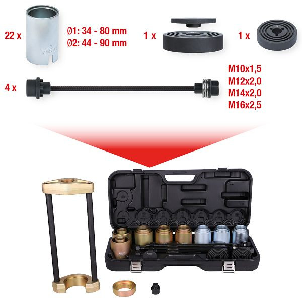 KS Tools Universal-Presswerkzeug-Satz für Achsteile, 38-teilig, 440.9997
