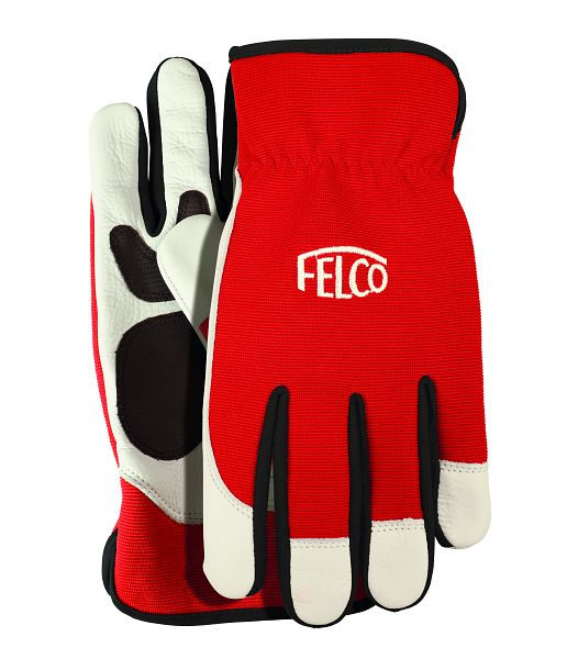 Felco Arbeitshandschuhe, rot & weiß, aus Rindsleder, Größe L, VE: 1 Paar, FELCO 702L