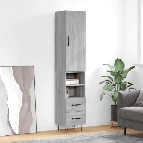 vidaXL Highboard Grau Sonoma 34,5x34x180 cm Holzwerkstoff, 3198951