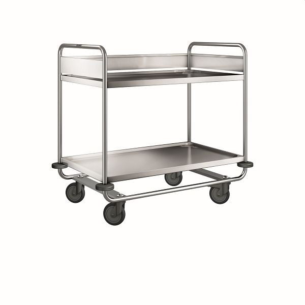 B.PRO ARW 10 X 6-2 Abräumwagen aus rostfreiem Edelstahl mit Kunststoffrollen mit 2 Lenkrollen, 569789