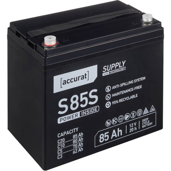Accurat Supply S85s AGM Versorgungsbatterie 12V 85Ah, VBB-AGM-S85S