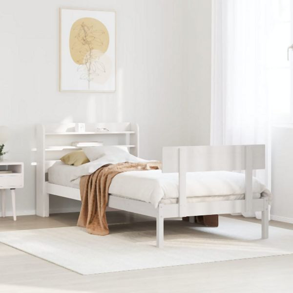 vidaXL Massivholzbett ohne Matratze Weiß 90x190 cm Kiefernholz, 3306606