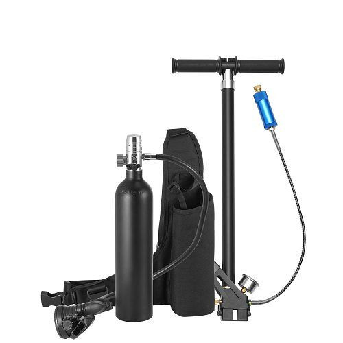 VEVOR Tauchflasche Sauerstoffflasche 5–10 Min. Atmung, 30 m Tiefe, nachfüllbar, mit Pumpe für Unterwassererkundung, QSYQP1L1GYQP8WM8FV0