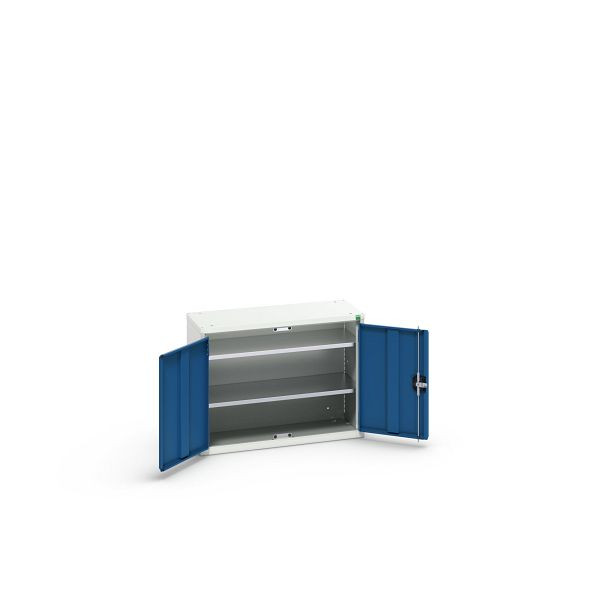 bott verso Economy Schrank, mit 2 Fachböden, BxTxH: 800 x 350 x 600 mm, Lichtgrau / Enzianblau, 16929102.11