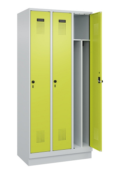 C+P Spind Evolo PLUS, mit Sockel, 3 Abteile, 1950x900x500mm, 7035/0024, Verschluss Drehriegel, 049020-30F S10015