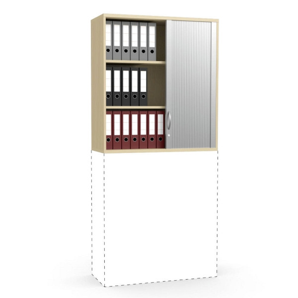 Deskin Rollladen-Aufsatzschrank MULTI M pro, Dekor: Buchedekor, BxHxT: 1000 x 1110 x 420 mm, 253929