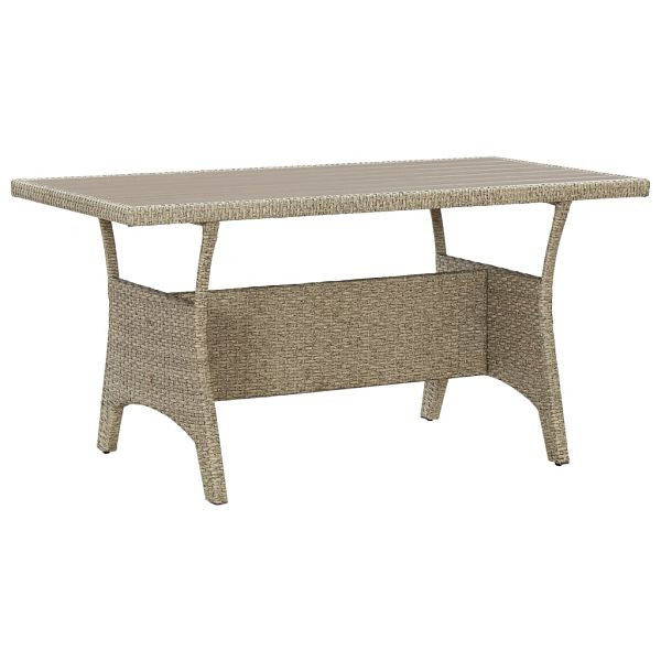 vidaXL Gartentisch Grau 120x70x66 cm Poly Rattan, 316583
