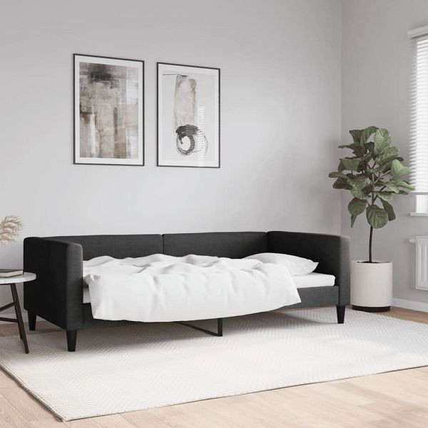 vidaXL Tagesbett Schwarz 90x190 cm Stoff, Füllung: Schaumstoff, 353995