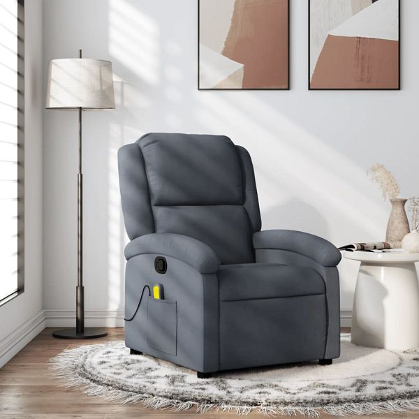 vidaXL Massagesessel Dunkelgrau Samt, Top-Qualität, 371809
