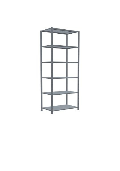 Schulte Grundregal, Steckregal MULTIplus330, 2500 x 1000 x 600 mm, 6 Fachböden, Kreuzstrebe, verzinkt, 13961