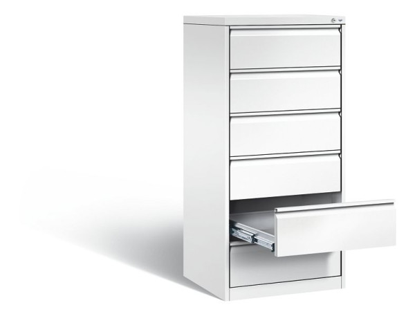 C+P Karteischrank Acurado, H1357xB553xT590mm, Farbe: Verkehrsweiß, Griffleiste, 12736-322 S10072