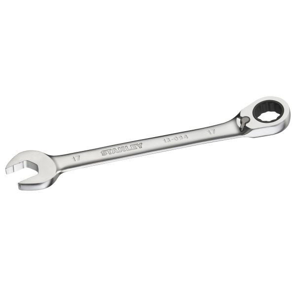 Stanley FATMAX Ringmaulschlüssel mit Ratsche 17 mm, 72 Zähne, 12-Kant, 15° gekröpft, FMMT13094-0