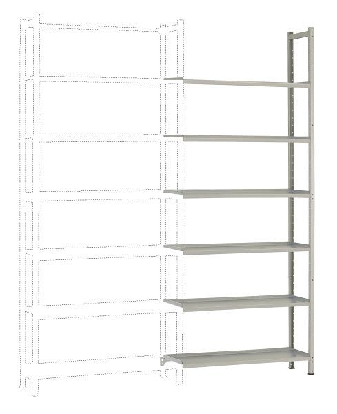 Manuflex Archiv-Anbauregal mit 6 Stahlböden, HxBxT = 2250 x 930 x 300 mm, RA2234.7035