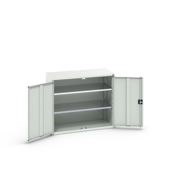 bott verso Flügeltürschrank, mit 2 Fachböden, BxTxH: 1050 x 550 x 900 mm, Lichtgrau / Lichtgrau, 16926247.16