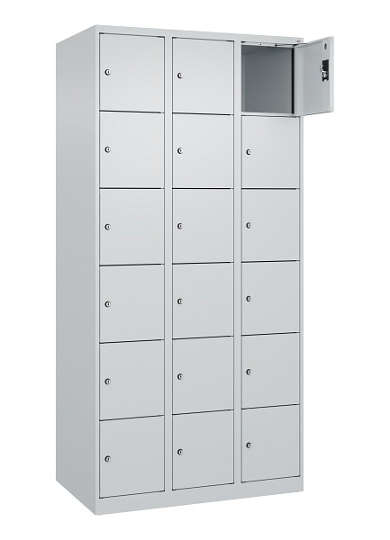 C+P Schließfachschrank Evolo PLUS, 18 Fächer, 1850x900x500mm, 7035/7035, 049000-306 S10013