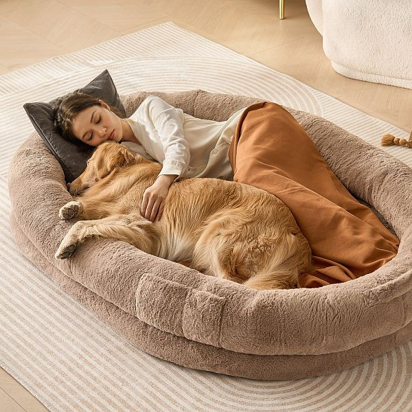 VEVOR Hundebett in Menschengröße Hundekissen Hundematte 1825x1220x254mm Braun, RLGCQBWTYXDMQBXROV0