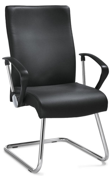 Deskin Besucherschwinger DV 30 mit Armlehnen, Schwarz, 445 x 585 x 995 mm, Gestell: Verchromt, 277553