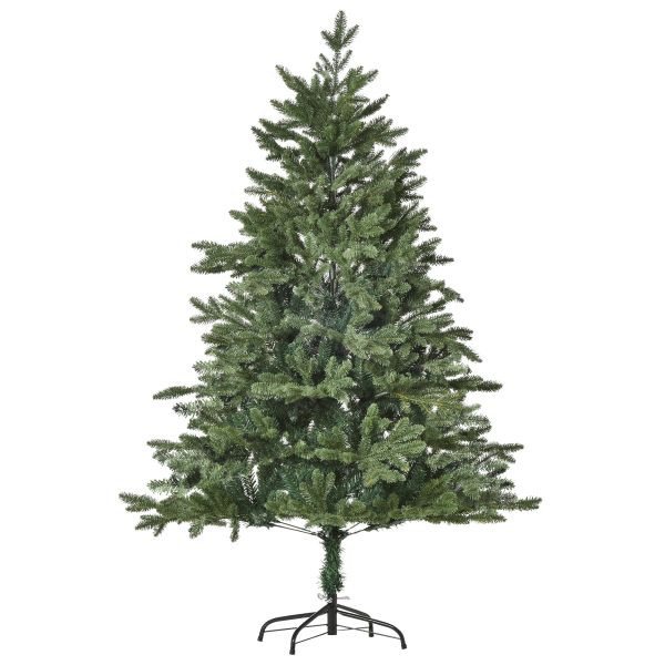 HOMCOM künstlicher Weihnachtsbaum 1,5 m Christbaum Tannenbaum PVC PE Metall Grün Ø75 x 150 cm, 830-364