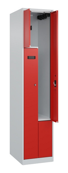 C+P Z-Spind Evolo PLUS, 2 Fächer, 1850x400x500mm, 7035/3020, Zylinderschloss, 049003-122 S10032