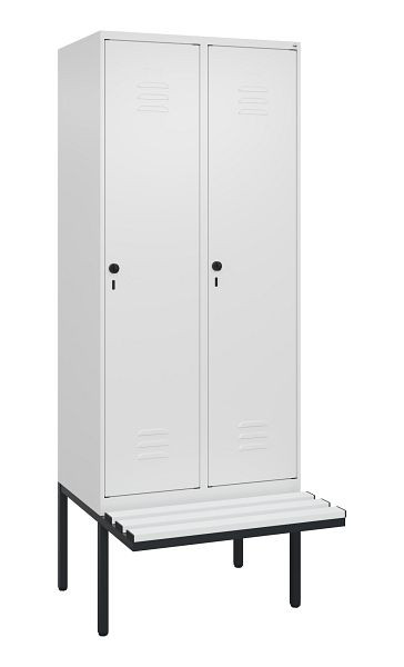 C+P Umkleidespind Classic PLUS, 2 Abteile, 2120x800x815mm, 9016/9016, Drehriegel, 0800407-22 S10044