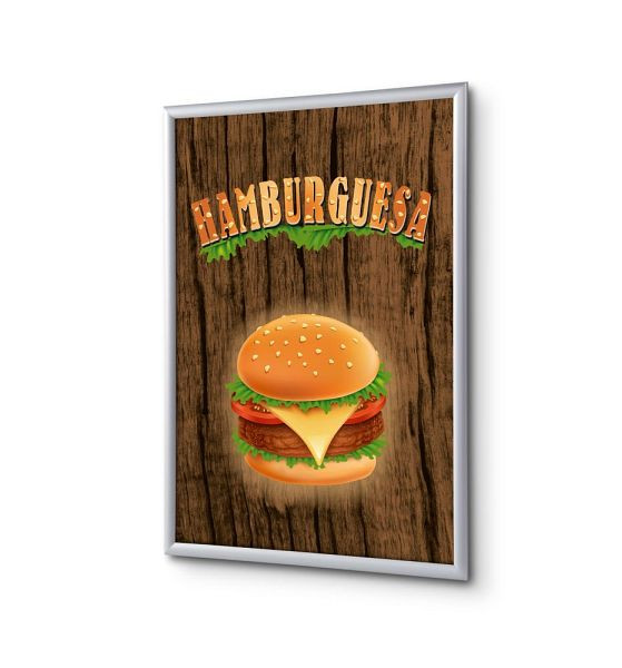 Showdown Displays Klapprahmen A4 Komplettset Burger Spanisch, KRA4G25LPPI432