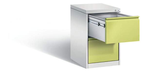C+P Hängeregistraturschrank Acurado, H733xB433xT590mm, Farbe: Lichtgrau / Viridingrün, Griffleiste, 12412-311 S10075