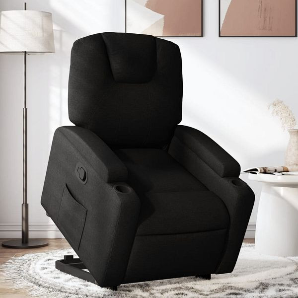 vidaXL Relaxsessel mit Aufstehhilfe Schwarz Stoff, 3204370