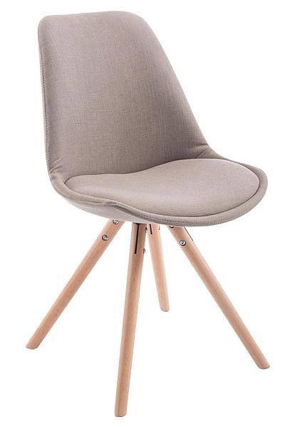 CLP Besucherstuhl Toulouse Stoff Natura Rund, taupe, 1516358124