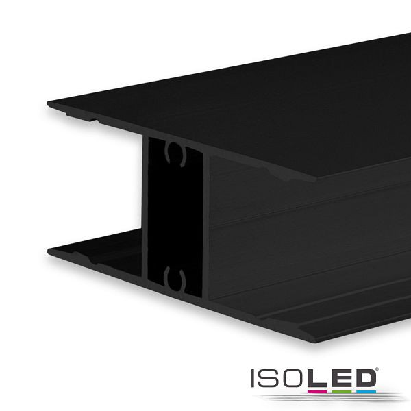 ISOLED LED Aufbauleuchtenprofil HIDE DOUBLE Aluminium schwarz RAL 9005, 200cm, 114801